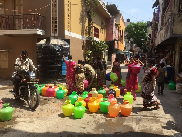 Loan officer and clients of an ADB partner, Asirvad Microfinance, Chennai, India.